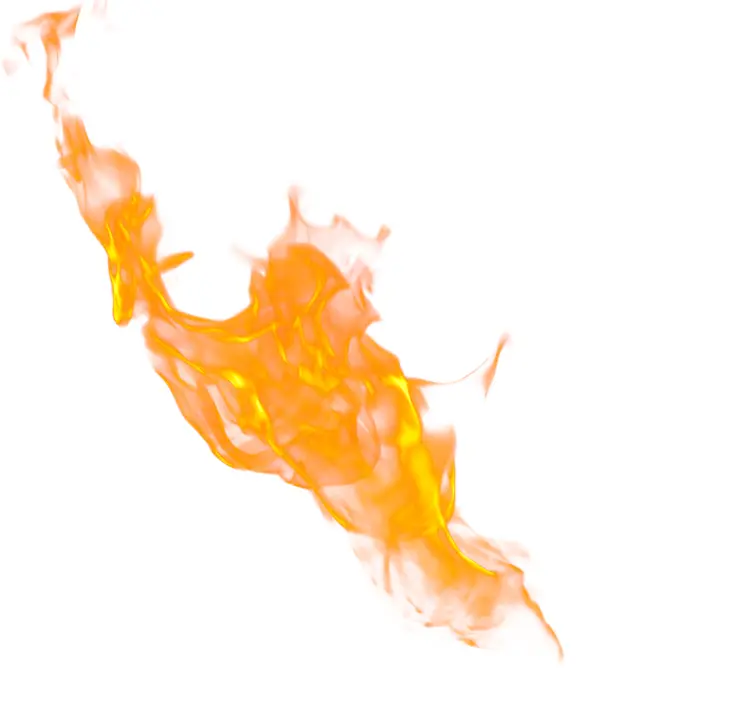 Orange Flame on Transparent Background