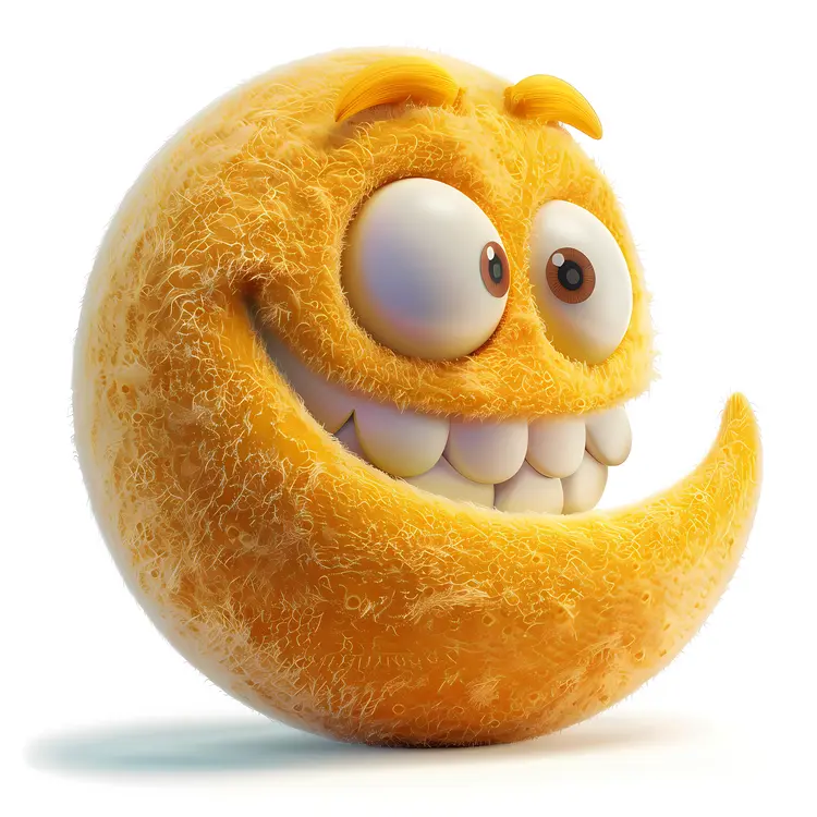 Furry Yellow Object with Smile