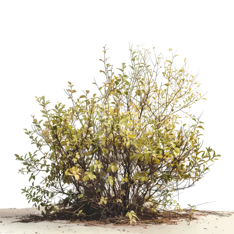 Sparse Bush with Green Leaves