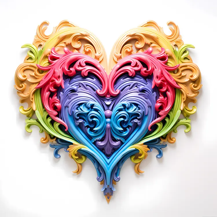 Decorative Rainbow Heart Artwork