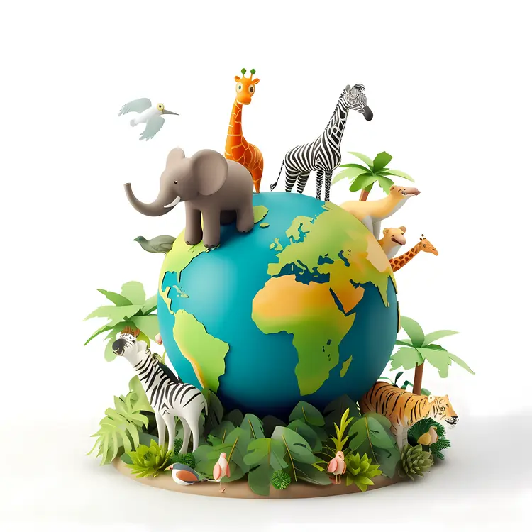 World with Animals and Greenery