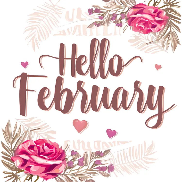 Hello February with Roses and Hearts