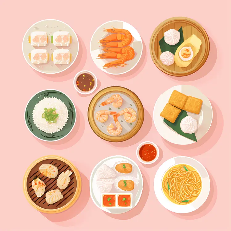 Delicious Dim Sum Spread
