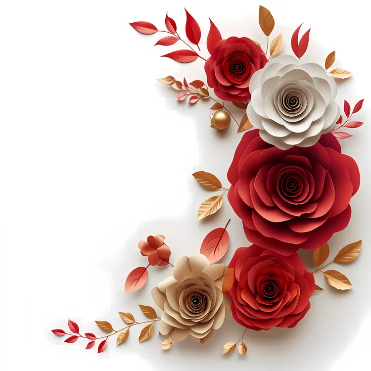 Red and White Paper Flowers