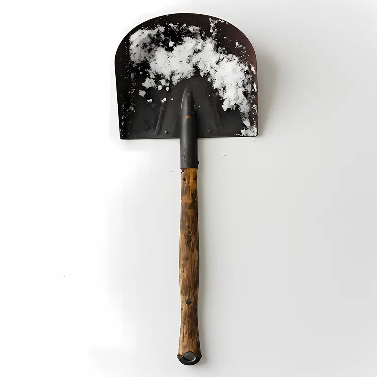Black Snow Shovel with Snow