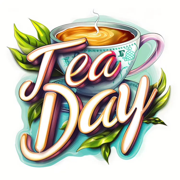 Tea Day Celebration with Cup