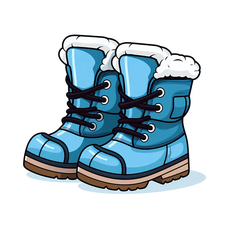 Blue Fur-Lined Boots for Winter Warmth