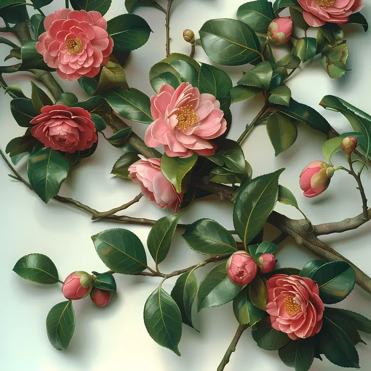 Beautiful Pink Flowers on Branch