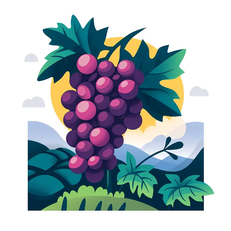 Juicy Grapes on Vine
