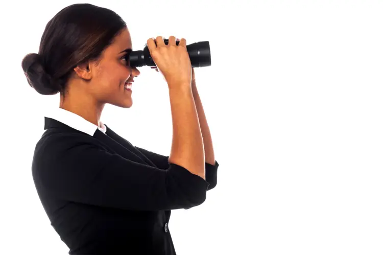Woman Looking Through Binoculars