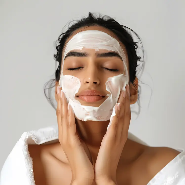 Woman with Face Mask and Relaxation