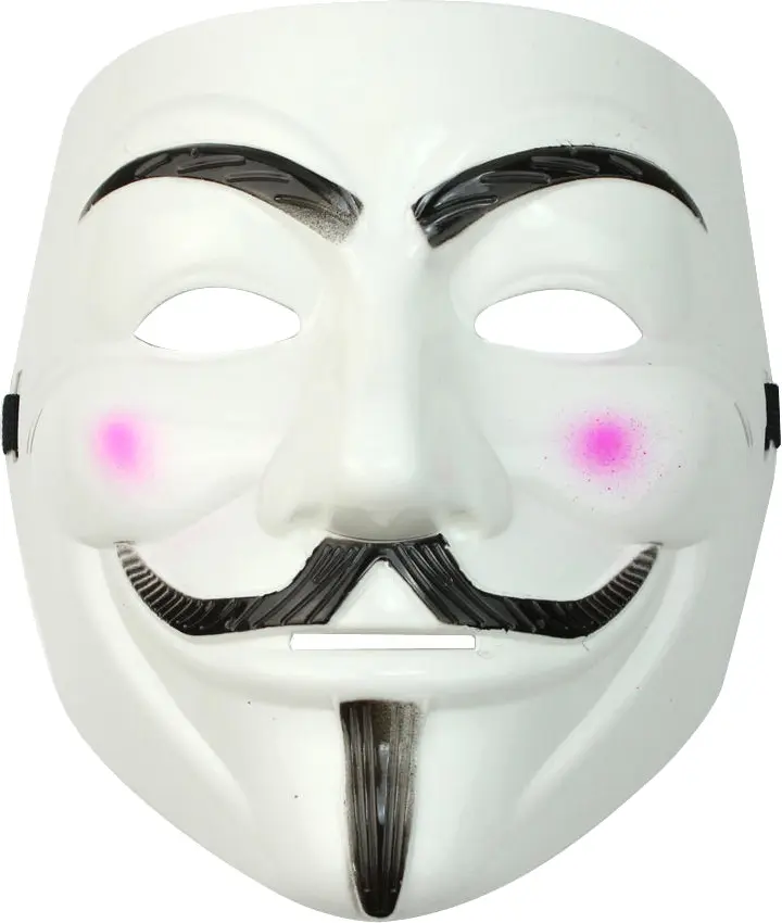 White Guy Fawkes Mask with Smiling Expression