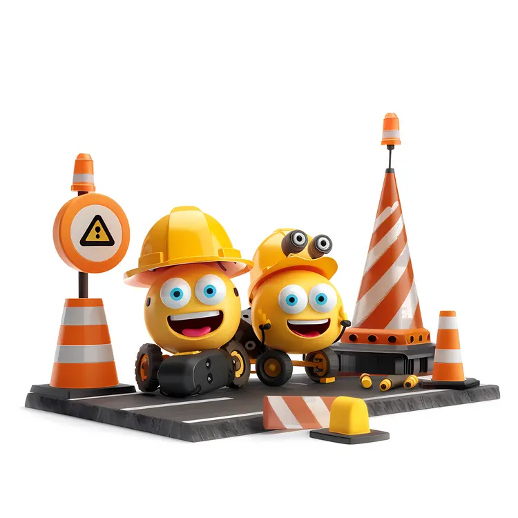 Construction Worker Emojis with Hard Hats
