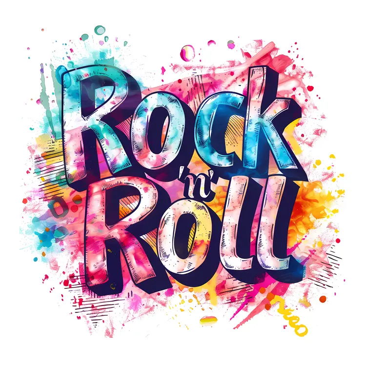 Colorful Rock n' Roll Text