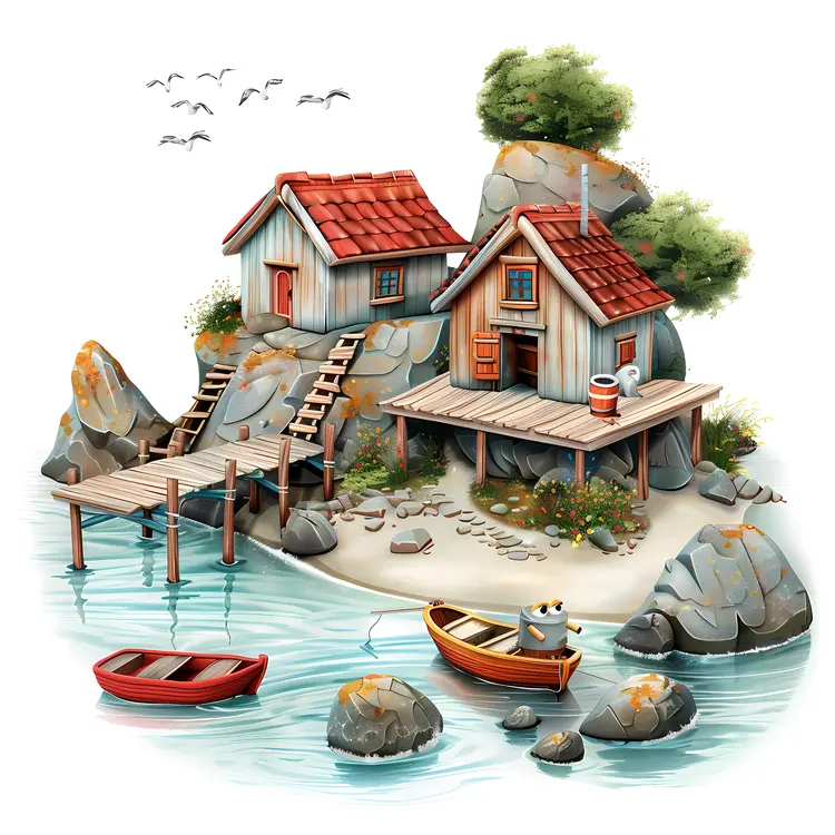 Coastal Houses by the Water