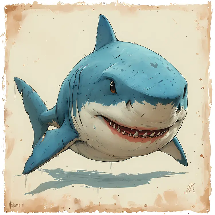 Cute Shark Cartoon Illustration