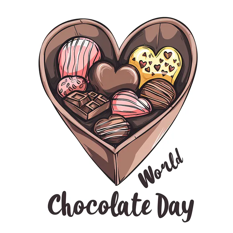 Heart-shaped Chocolate Box for World Chocolate Day