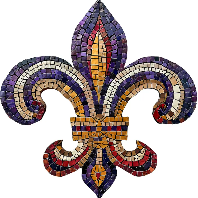 Colorful Mosaic Fleur-de-lis