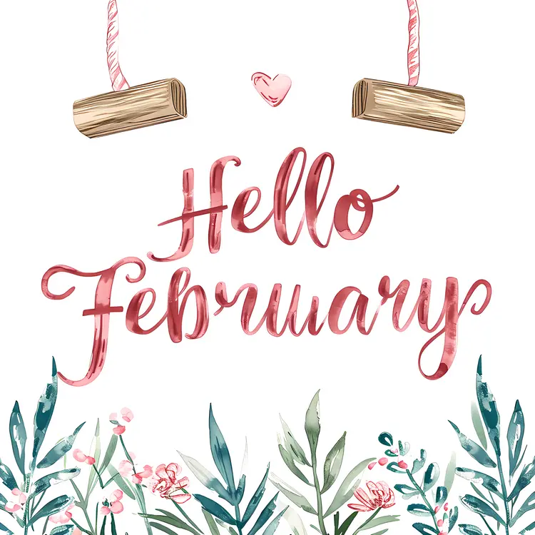 Hello February with Hanging Decorations