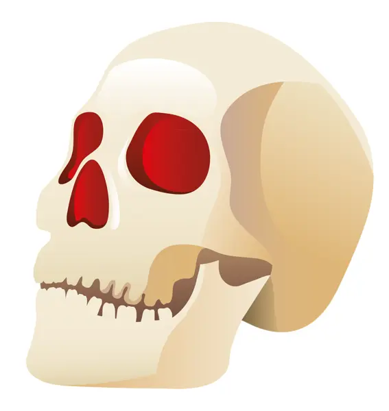 Cartoon Skull with Red Eyes