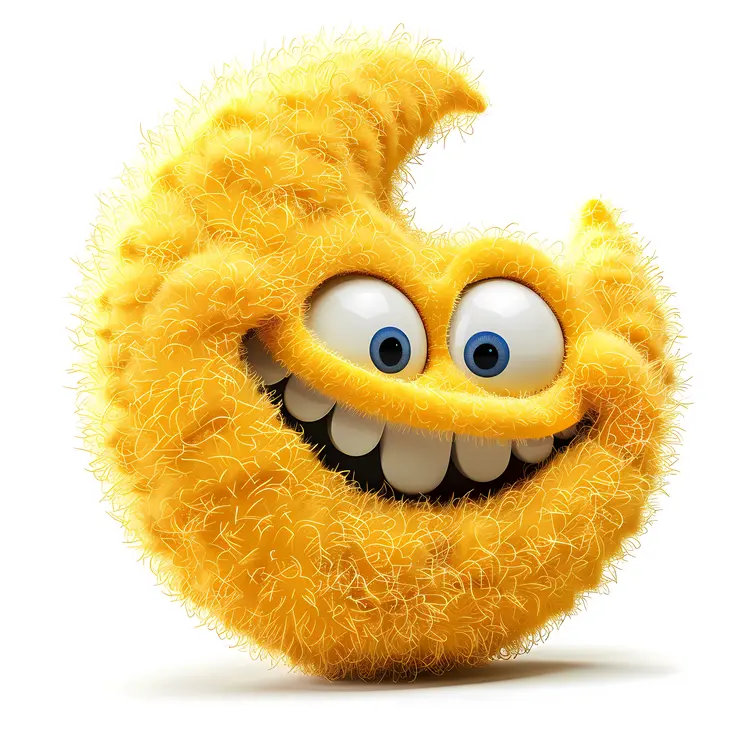 Happy Yellow Moon Cartoon