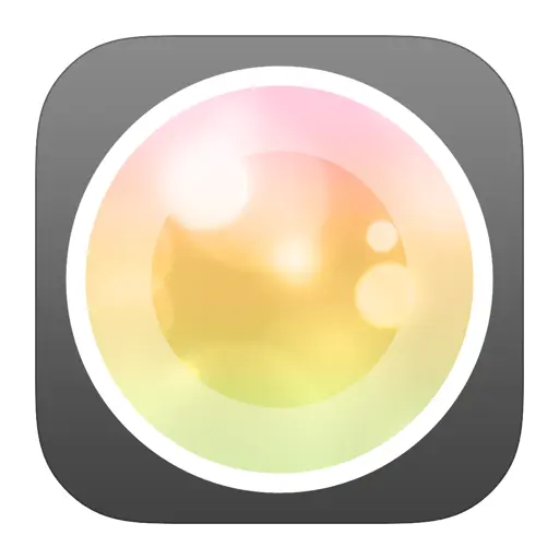 Camera Lens Icon with Light Effects