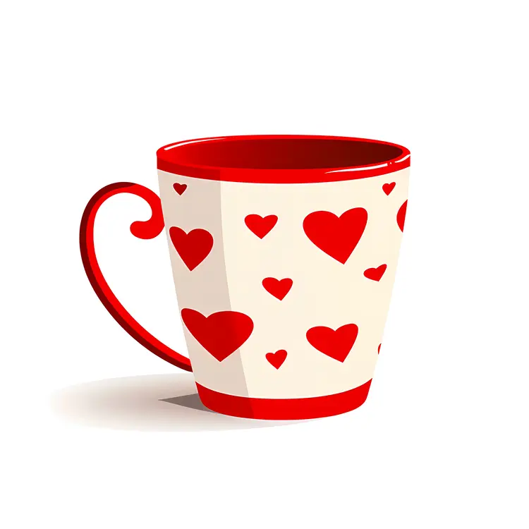 Red heart-patterned cup