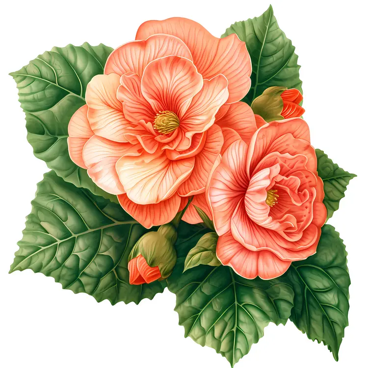 Beautiful Pink Flowers with Green Leaves for Decoration