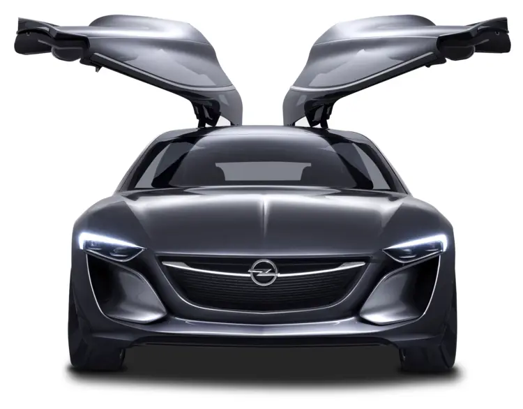 Futuristic Black Car with Gullwing Doors