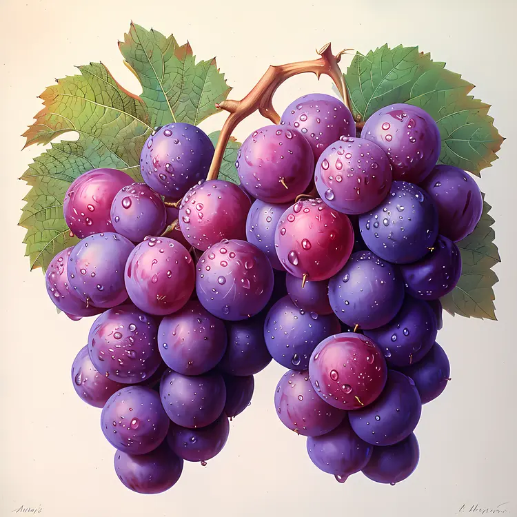 Fresh Bunch of Purple Grapes