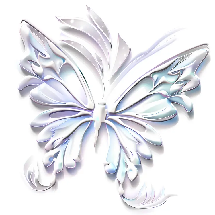 Delicate White Butterfly with Intricate Wings