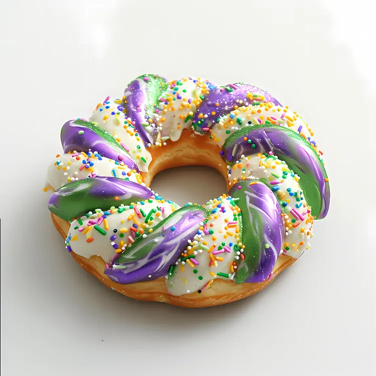 Colorful King Cake with Sprinkles
