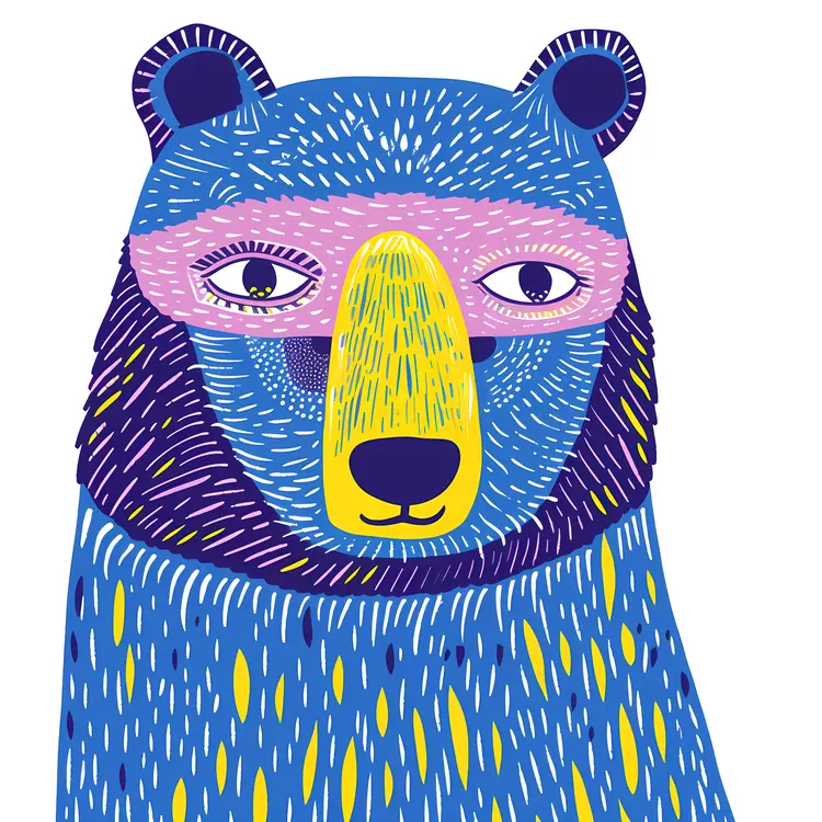 Colorful Bear Illustration