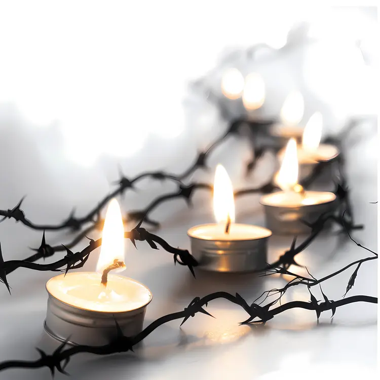 Candles with Barbed Wire Illustration