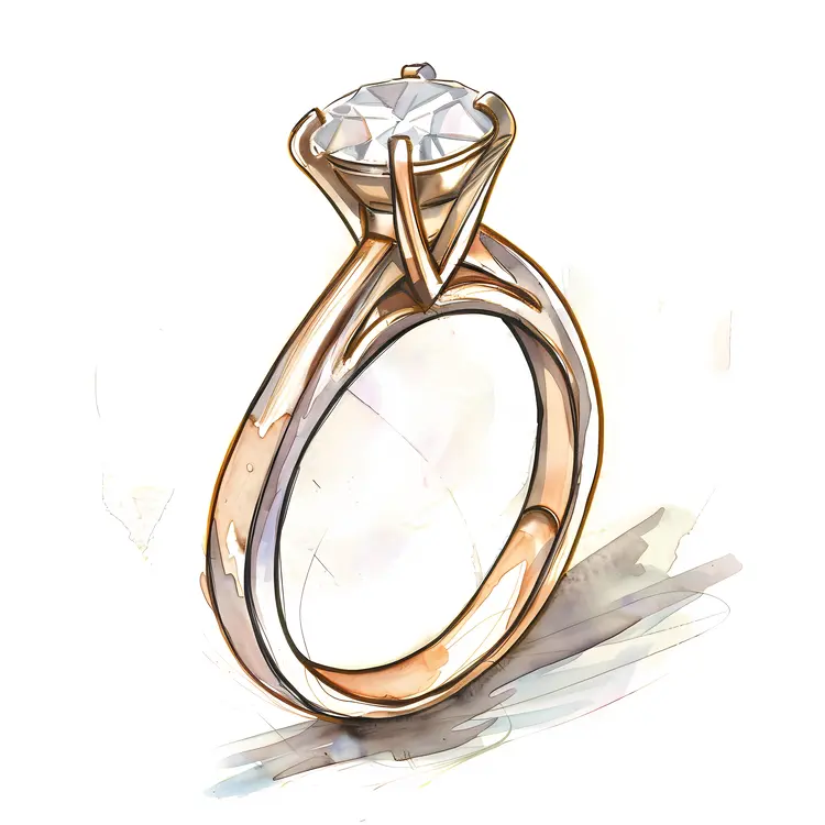 Gold Diamond Ring for Engagement