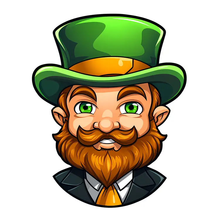 Leprechaun with Green Hat and Orange Beard