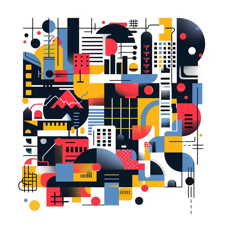 Colorful Abstract Art with Geometric Shapes