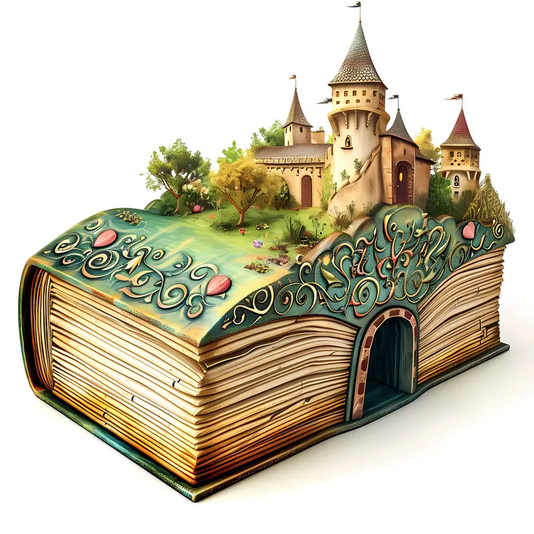 Fantasy Castle on a Book