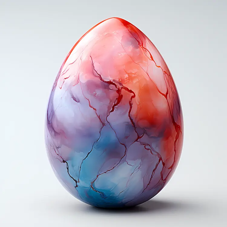 Colorful Marble Egg for Easter Decoration