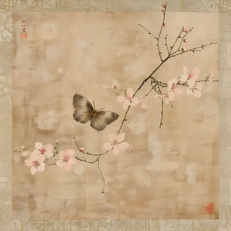 Brown Butterfly on Branch