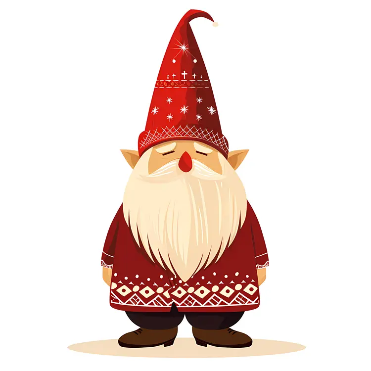 Red Gnome with Closed Eyes