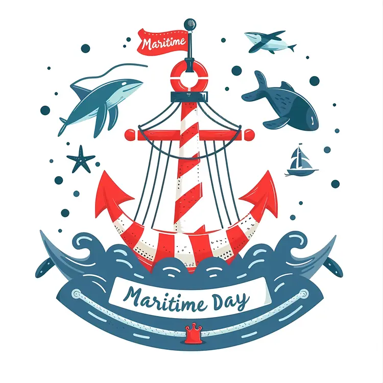 Maritime Anchor Illustration for Maritime Day