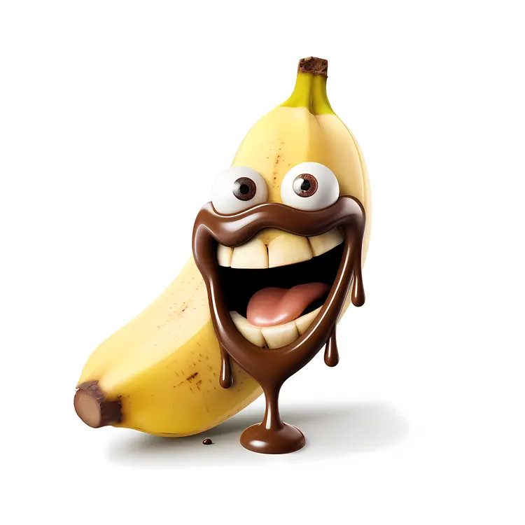 Funny Banana Covered in Chocolate