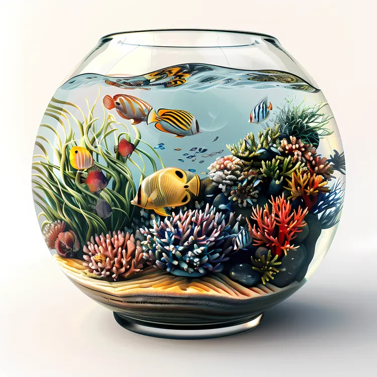 Colorful Fish in a Decorative Aquarium