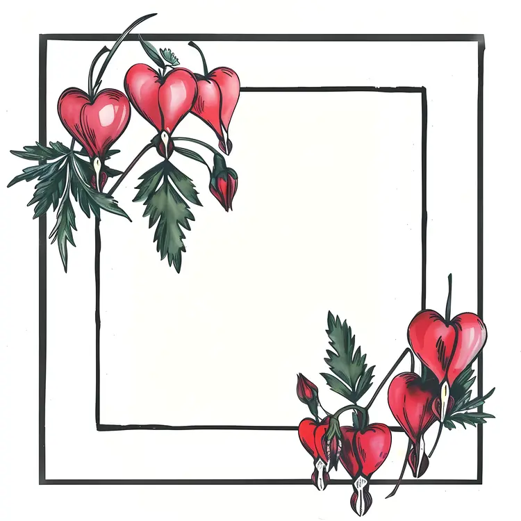 Minimalist Heart-shaped Floral Frame