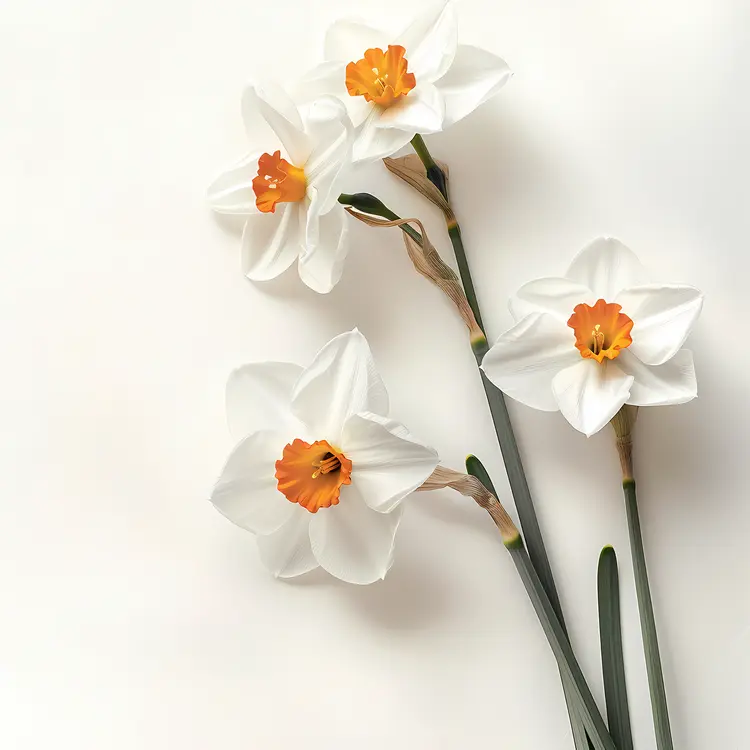 Elegant White and Orange Daffodils