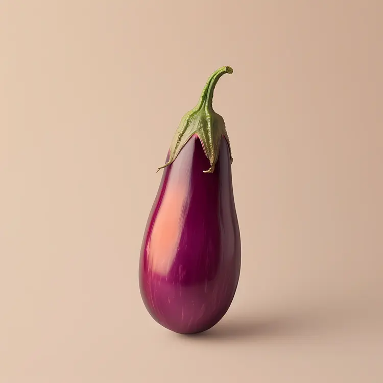 Purple Eggplant with Green Stem
