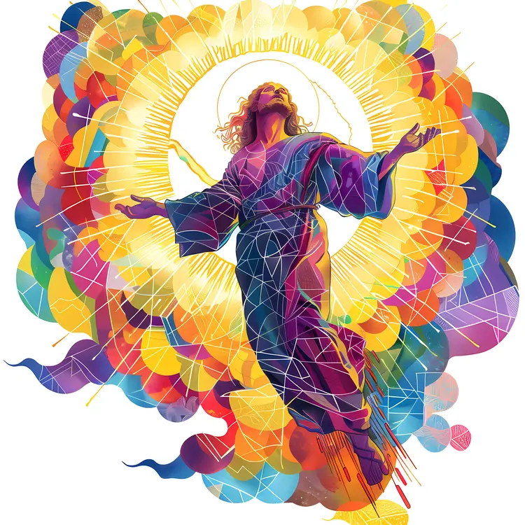 Colorful Abstract Jesus Ascending