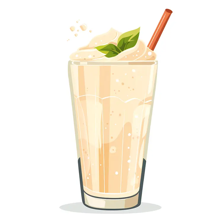 Creamy Milkshake in a Tall Glass