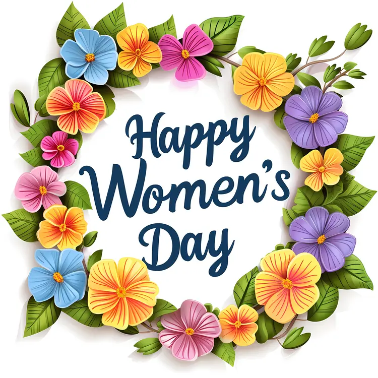 Happy Women's Day Floral Wreath